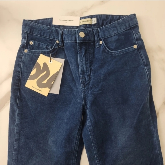 The Cords & Co "Hey" Corduroy Low Rise Skinny Pants 25 x 32 Raw Indigo - Picture 3 of 11